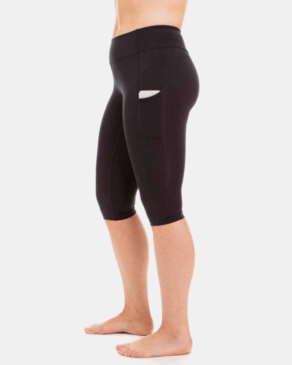 Wi-Thi Mid-Rise Pocketed Crop Legging – Booya Black - Image 2
