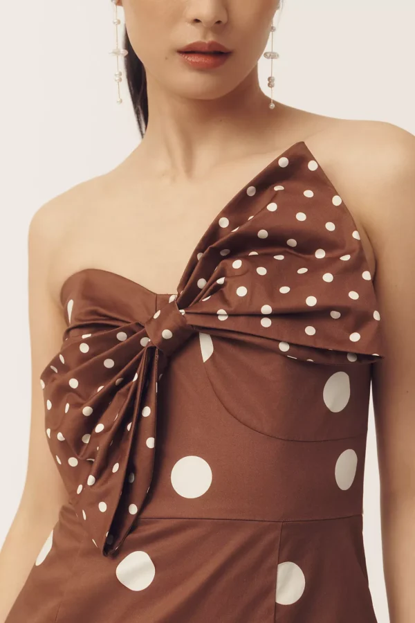 zeynclothing Strapless Slim Mini Dress with Bow Accent - Image 2